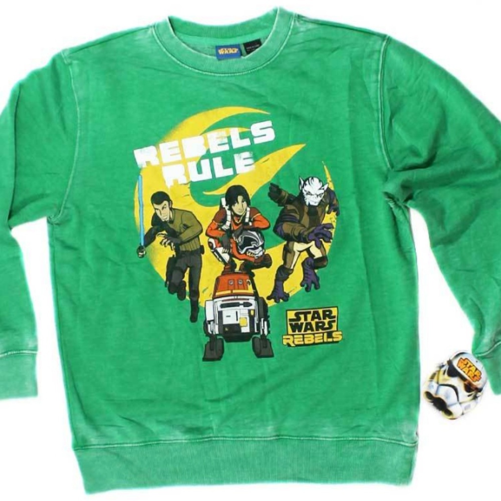 Star Wars Boys Youth Long Sleeve Green Sweatshirt